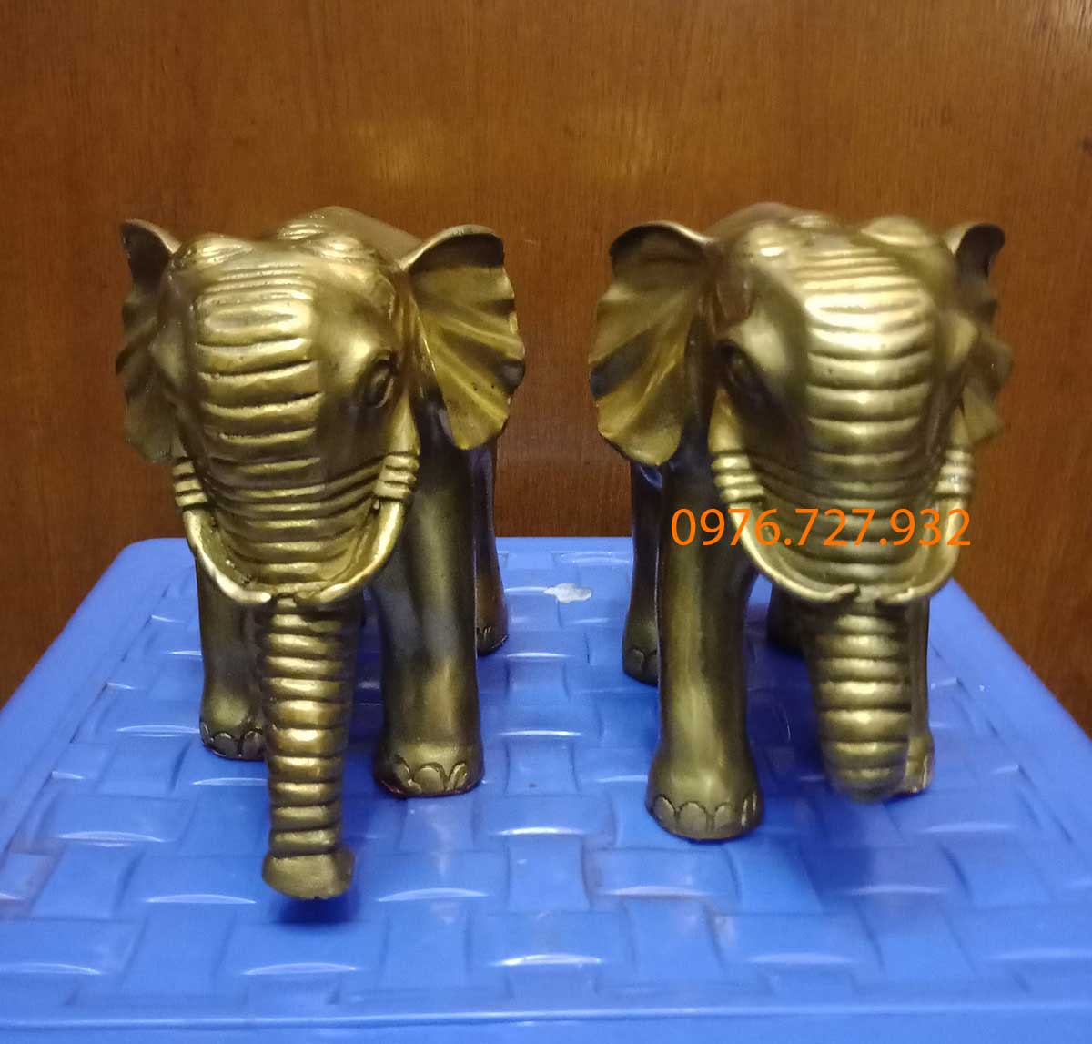 Tượng voi phong thủy bằng đồng cao 12cm, voi phong thủy, vật phẩm phong thủy