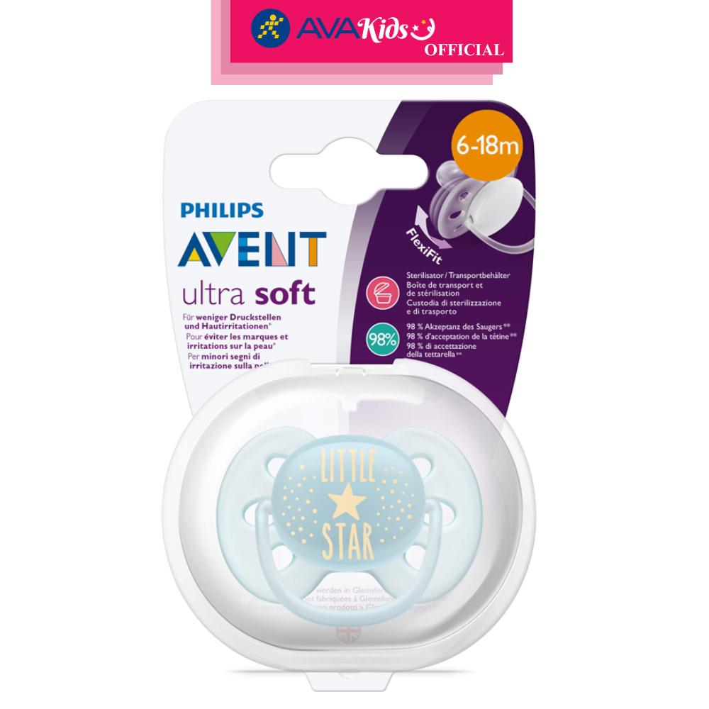 Ti ngậm Philips Avent siêu mềm SCF528/01 (6 - 18 tháng) - Màu xanh - Hàng Chính Hãng