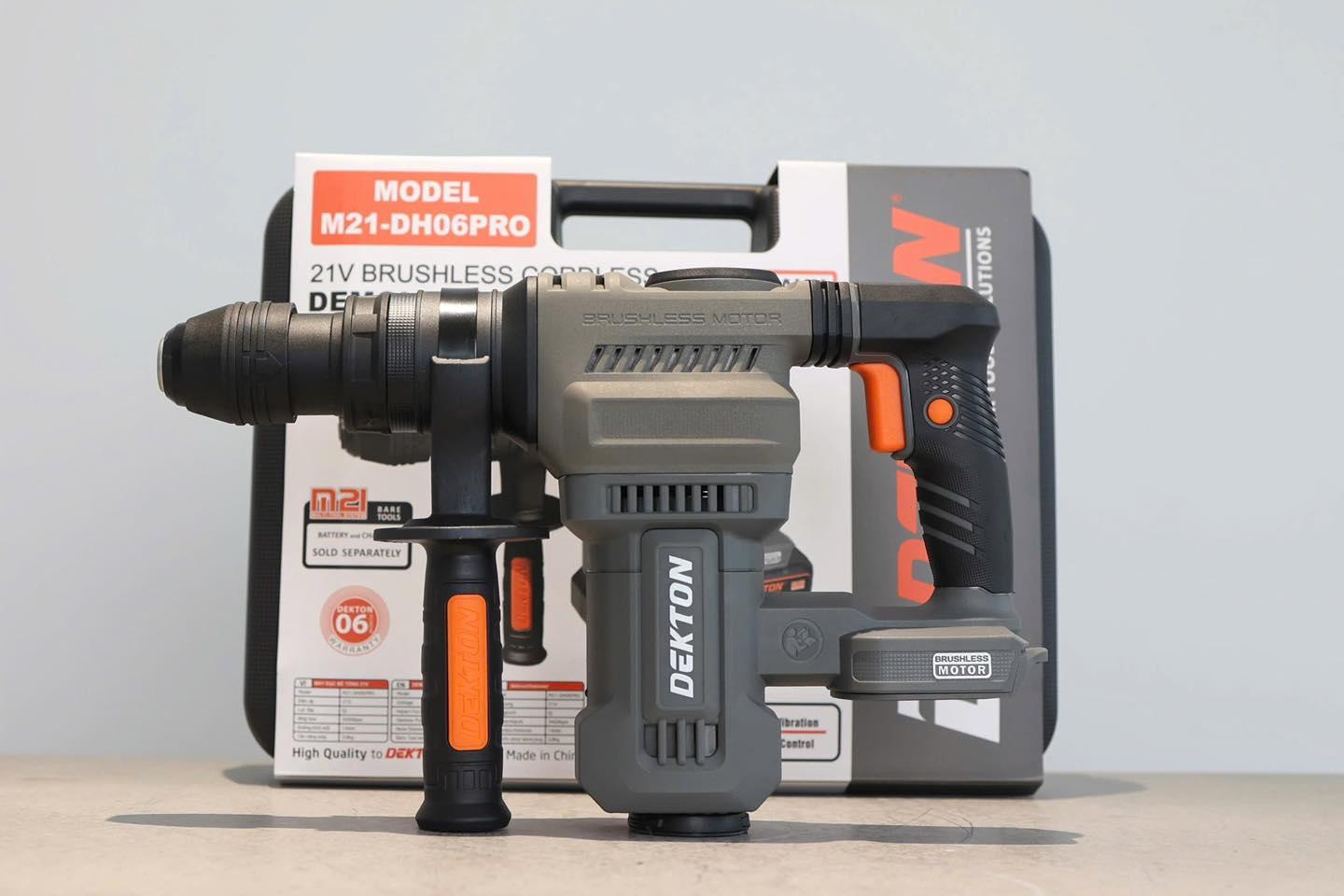 THÂN MÁY ĐỤC BÊ TÔNG PIN 6J ĐỘNG CƠ KHÔNG CHỔI THAN CÓ GIẢM RUNG M21-DH06PRO DEKTON - HÀNG CHÍNH HÃNG