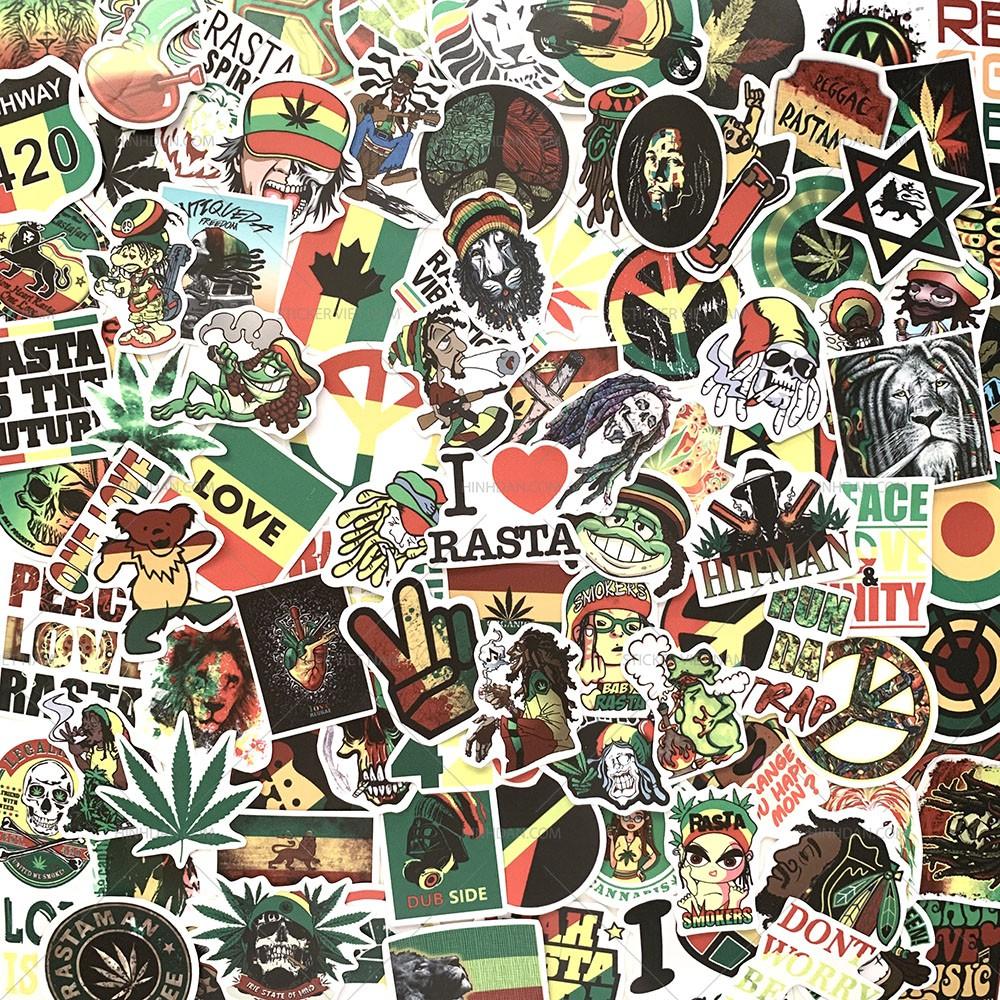 Sticker Rasta Xanh Đỏ Vàng - Dán Trang Trí - Chất Liệu PVC Cán Màng Chất Lượng Cao Chống Nước, Chống Nắng, Không Bong Tróc Phai Màu