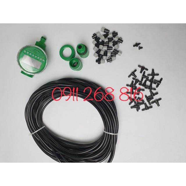 Bộ kit 20 béc phun sương xám tưới cây tự động kèm đầy đủ phụ kiện