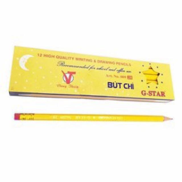 Bút chì đen 2B thân vàng Gstar