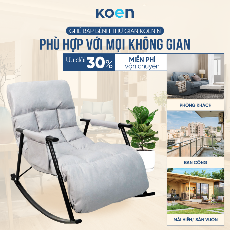 Ghế Bập Bênh Thư Giãn Koen- Ghế Bập Bênh Cho Bé ,Ghế Tựa Lưng Cho Người Lớn