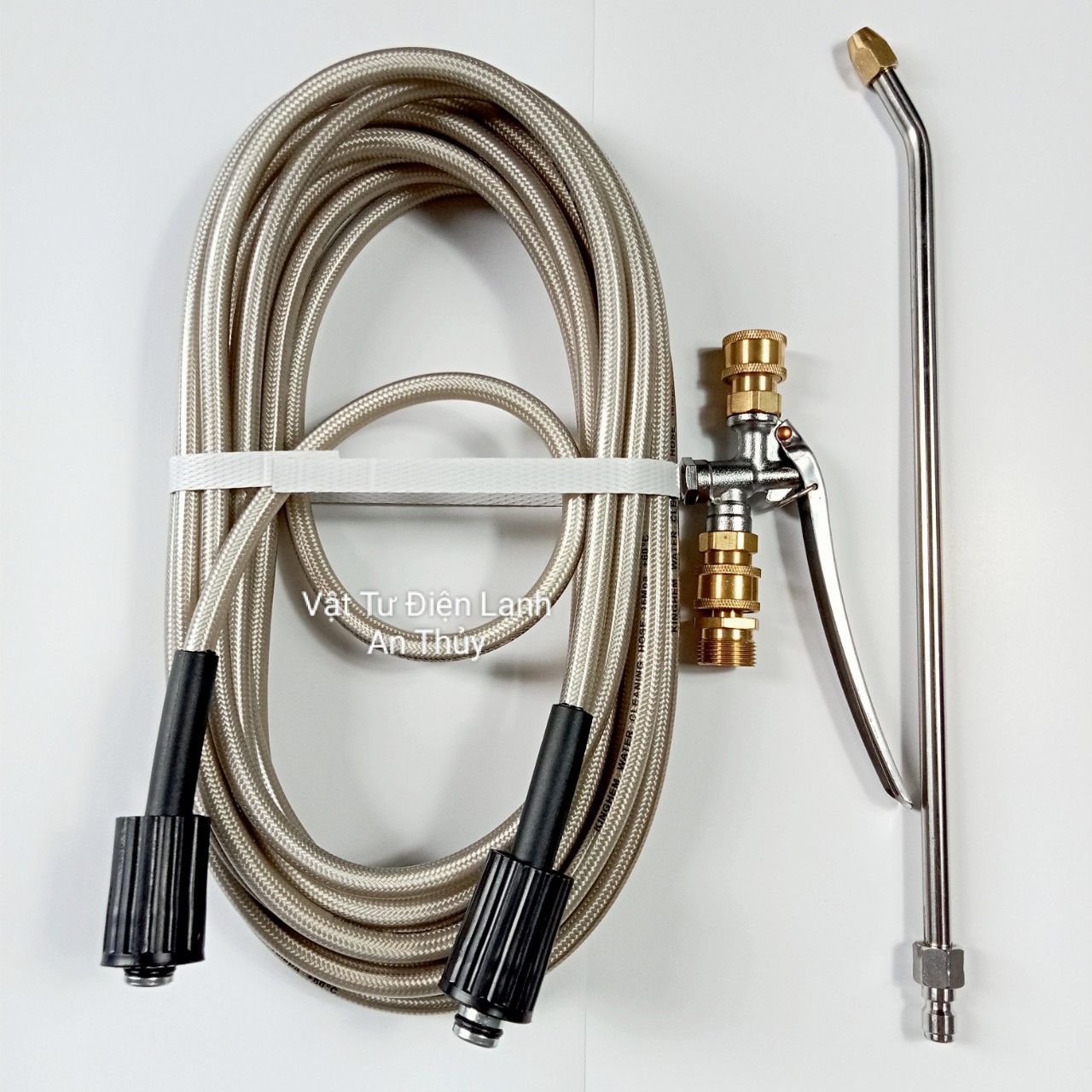 Combo 10 mét dây + béc xịt cần chếch dài - Dây xịt vệ sinh máy lạnh điều hòa kèm béc - Dây xịt vệ sinh máy giặt