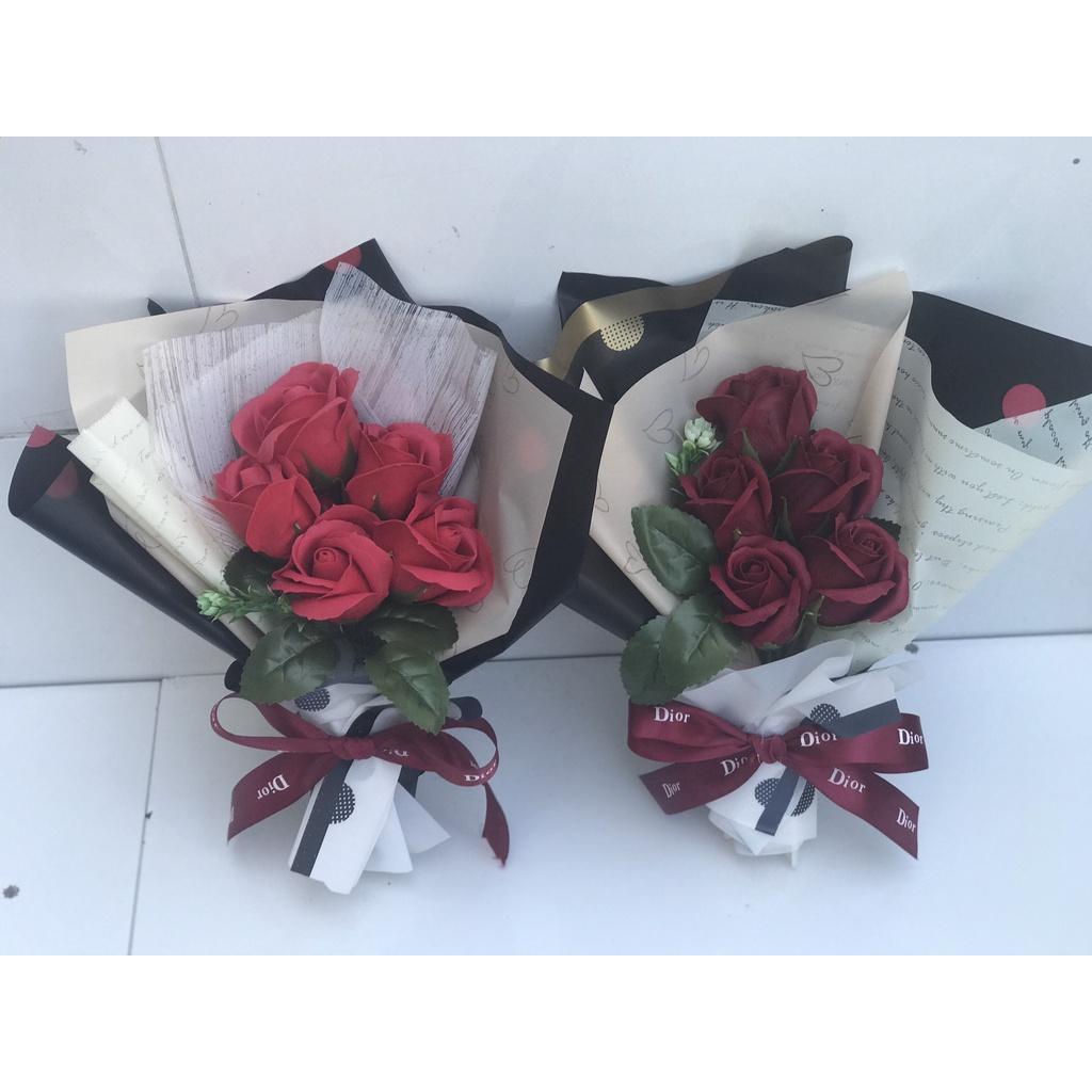 Hoa sáp - Hoa hồng sáp thơm bó KÈM TÚI GIẤY