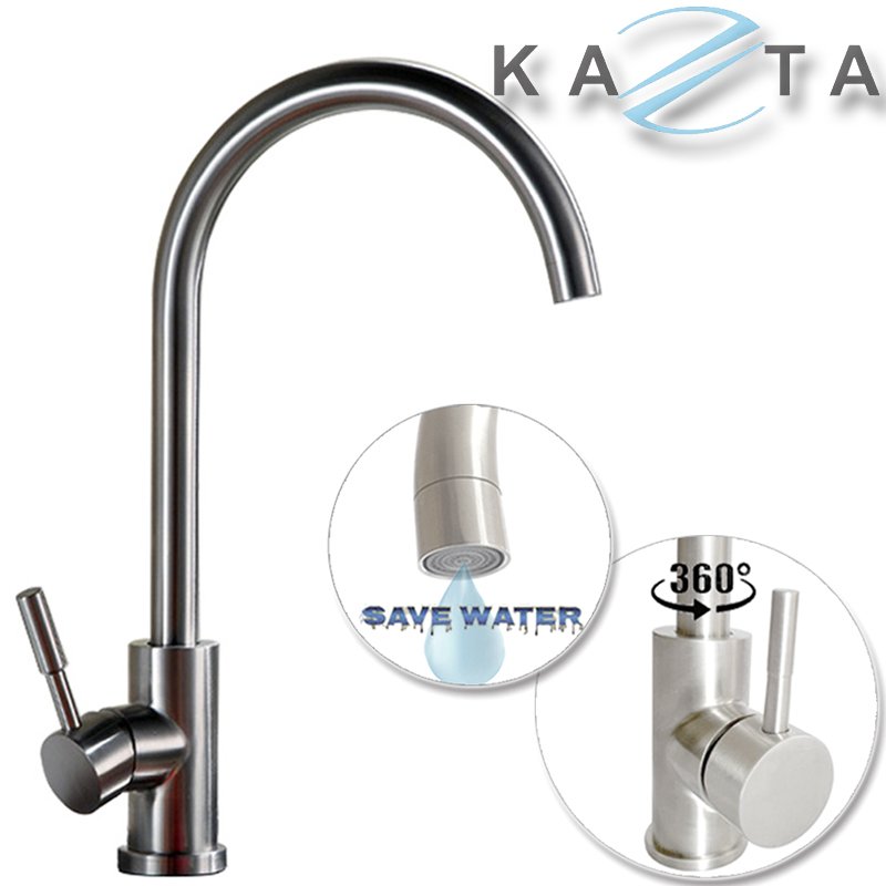 Combo Chậu Rửa Chén Bát Cao Cấp KAZTA KZ-CB8245T Inox Gồm: Chậu Rửa Chén 2 Hộc, Vòi Rửa Chén Nóng Lạnh Và Phụ Kiện Kèm Theo