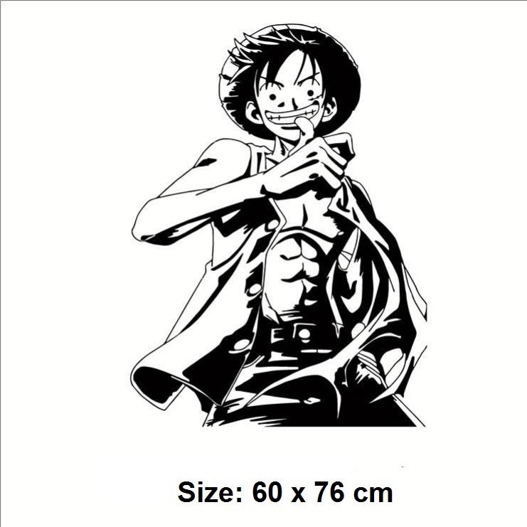 Decal Trang Trí Tường Tranh Anime One Piece Monkey D. Luffy mẫu 8 Decal Cao Cấp AmyShop