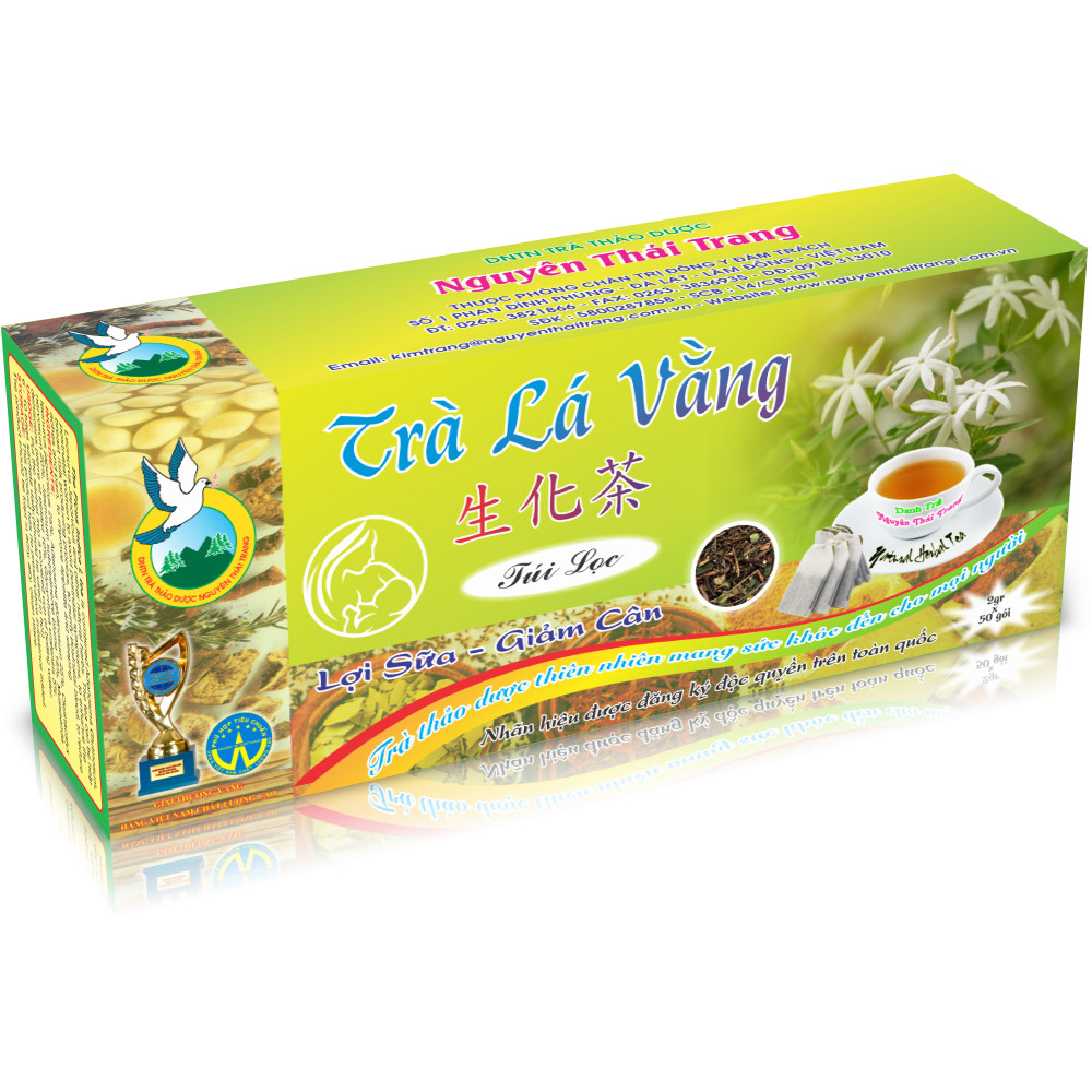 Trà Lá Vằng  Lợi Sữa (Hộp 50 Túi Lọc X 2g) - Nguyên Thái Trang – Thảo Dược Thiên Nhiên – Tốt Cho Sức Khỏe