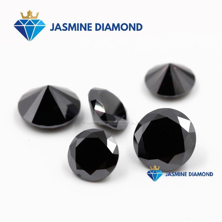 Kim cương nhân tạo Mỹ Moissanite giác cắt tròn màu đen