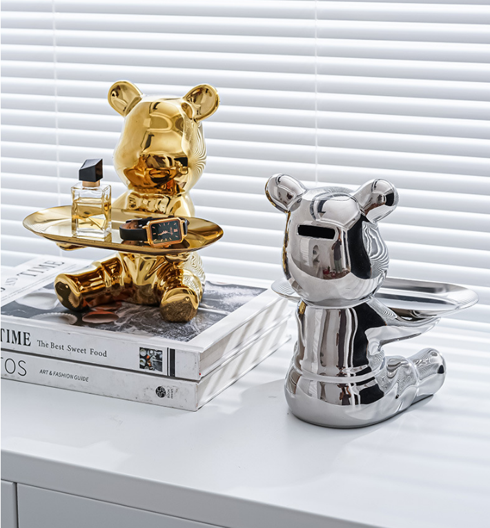 TƯỢNG GẤU BEARBRICK TRANG TRÍ NHÀ CỬA GOLDEN BEARB ROOM TRAY