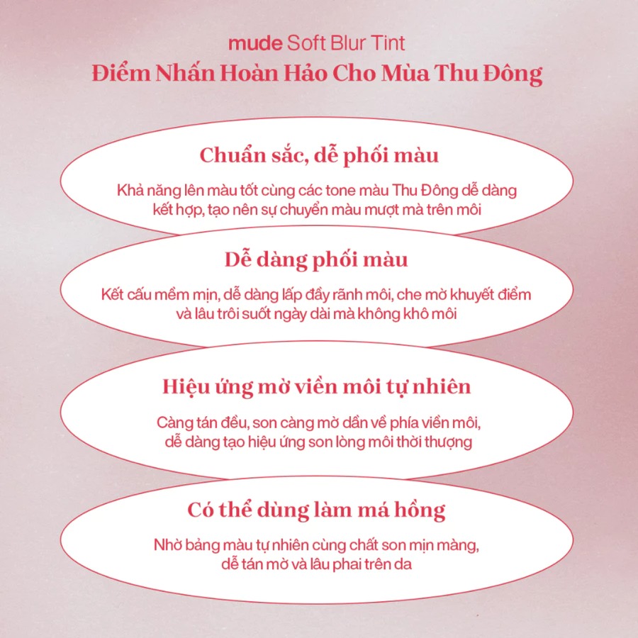 Son Kem Mịn Lì Nhẹ Như Nhung Blur Mude Soft Blur Tint (3g)