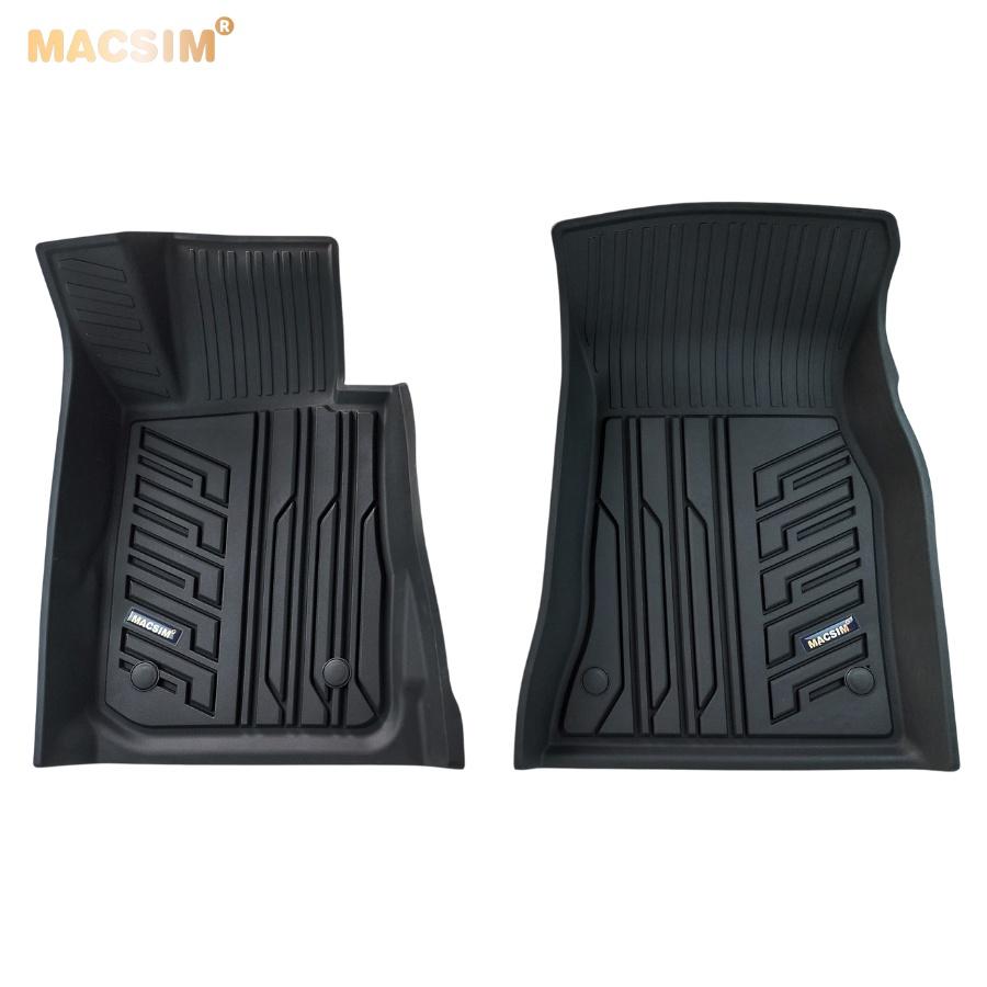 Thảm lót sàn xe ô tô BMW New 3 series 2019- nhãn hiệu Macsim chất liệu nhựa TPE đúc khuôn cao cấp - màu đen
