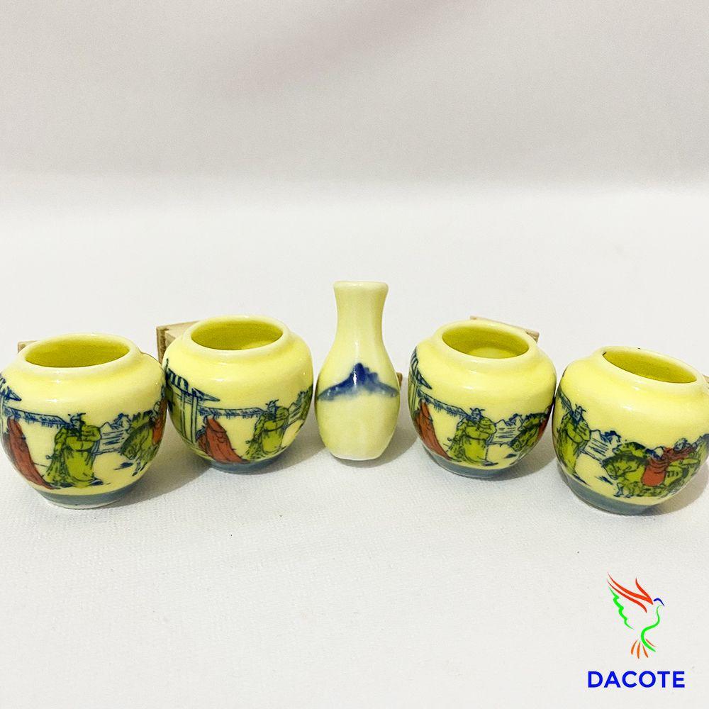 Cóng chim khuyên chất liệu gốm sứ cao cấp họa tiết siêu đẹp - Combo 5 cóng sứ khuyên