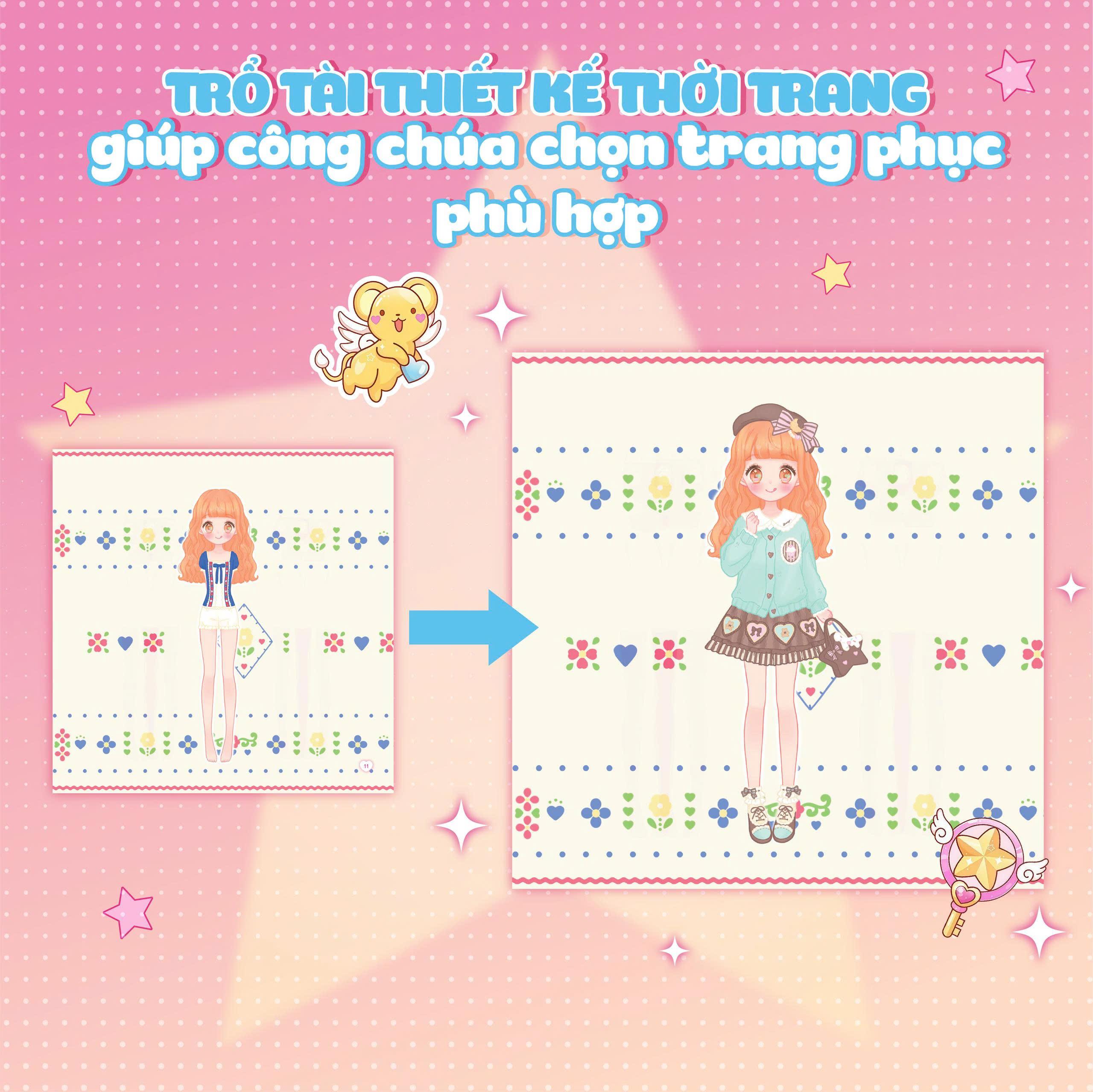 Sách - Sách Bóc Dán - Thời Trang Anime - Công Chúa Gấu Bông