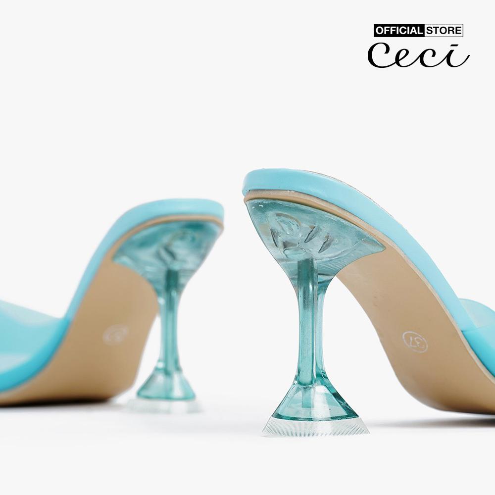 CECI - Giày cao gót nữ quai ngang trong suốt thời trang CC12-06000001
