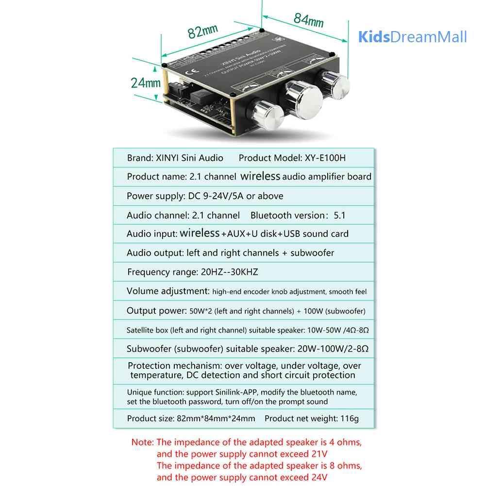 Bo Mạch Khuếch Đại Âm Thanh AUX Bluetooth 50W * 2 + 100W 5.1