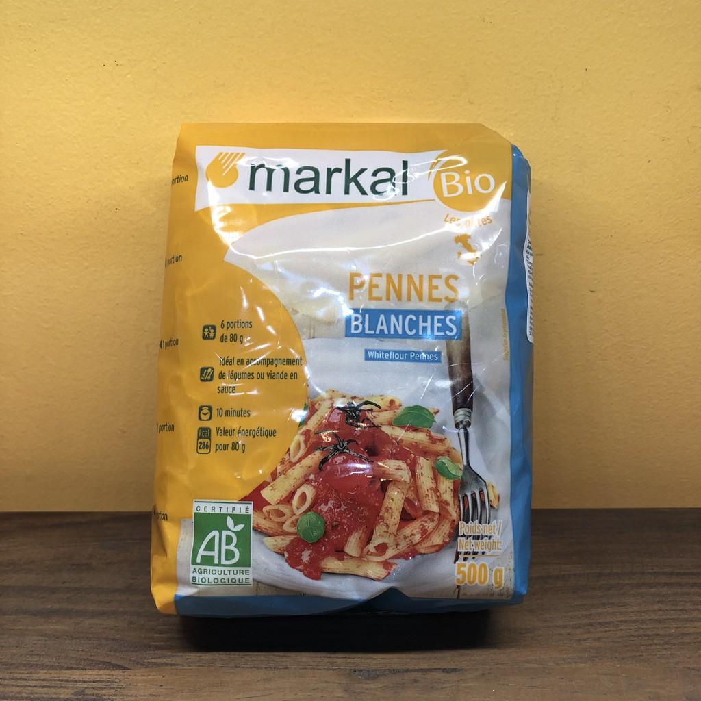 Mì ống penne lứt, bán lứt, nui trắng hữu cơ Markal 500g