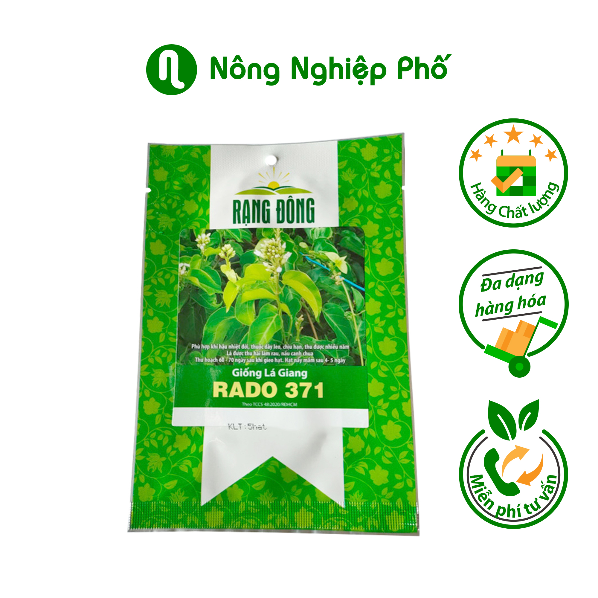 Hạt giống lá giang RADO 371 Rạng Đông - Gói 5 hạt