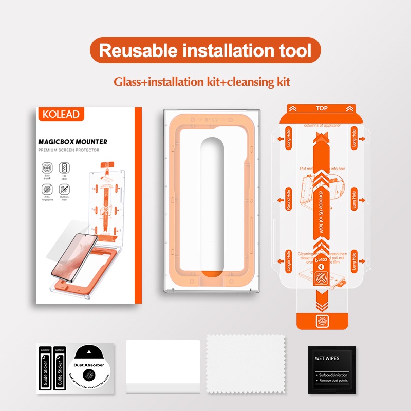 Kính Cường Lực tự dán MAGICBOX có lưới bảo vệ màng loa KOLEAD siêu cao cấp cho iph x xs xsm 11 12 13 14 pro promax