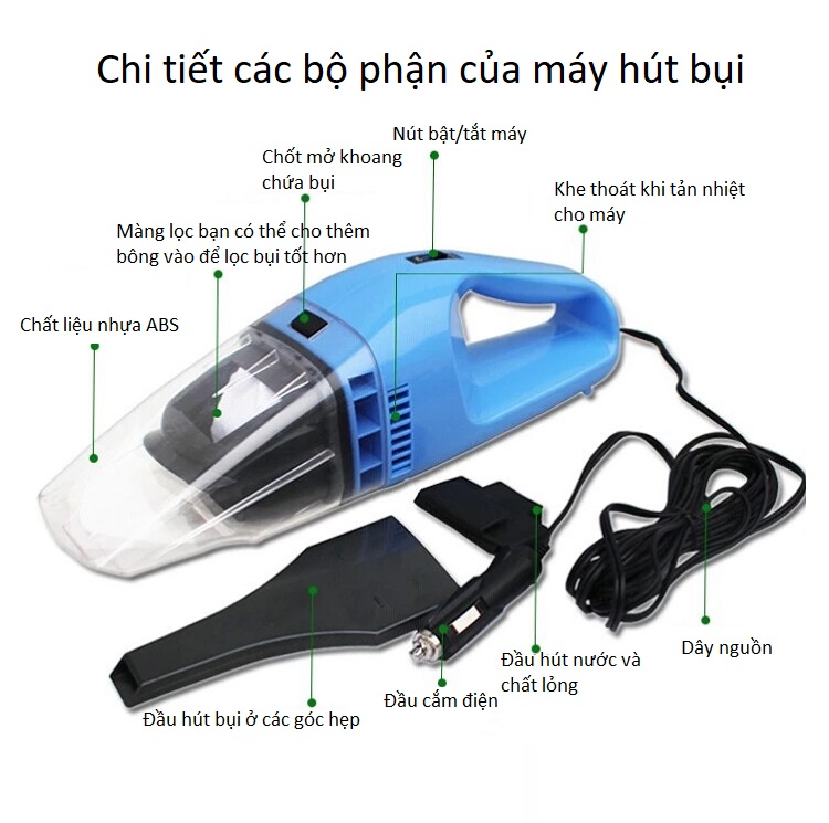 Máy hút bụi trên ô tô công suất 100W