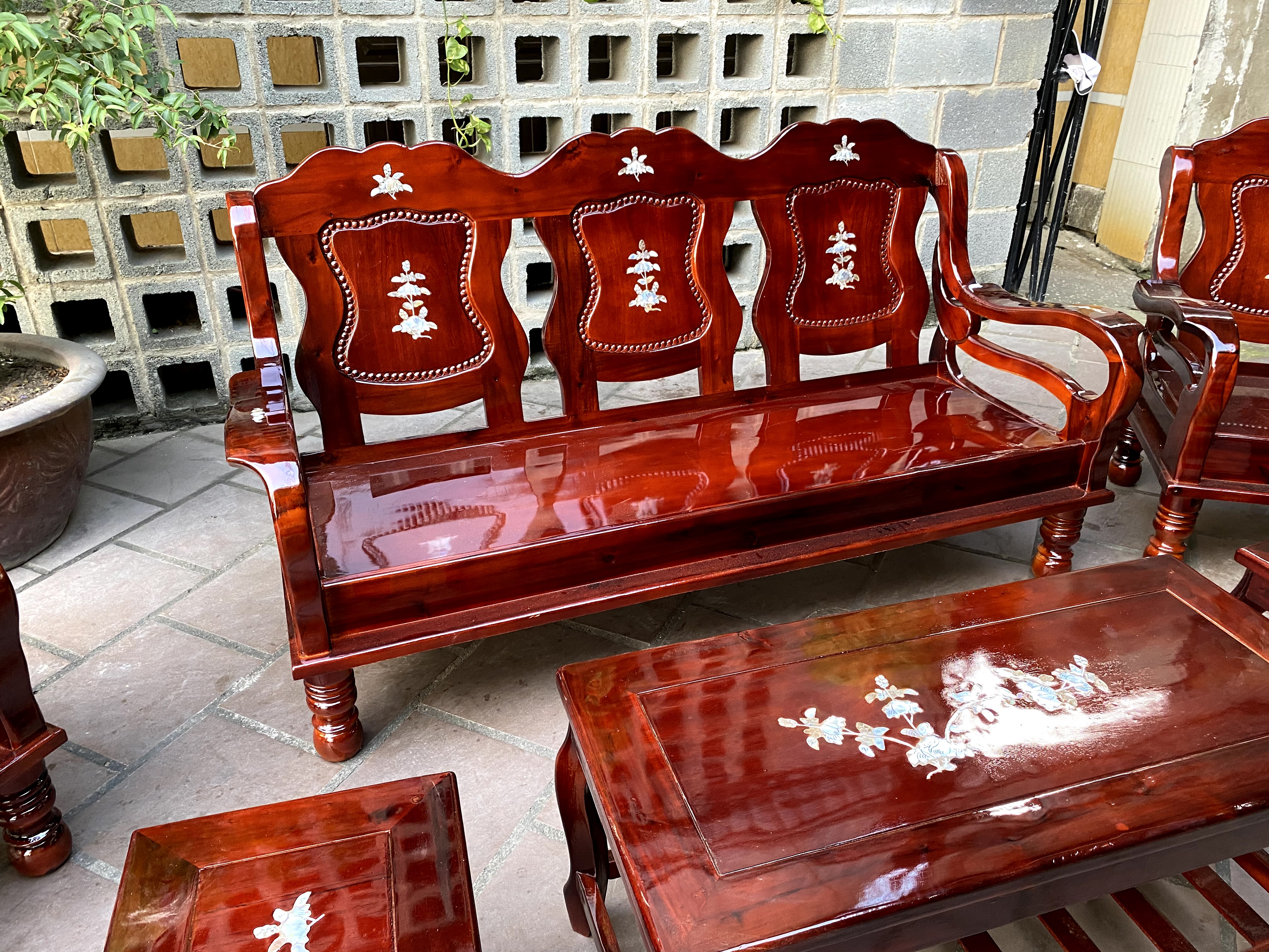 bộ bàn ghế gỗ salon mã lai SMTD05