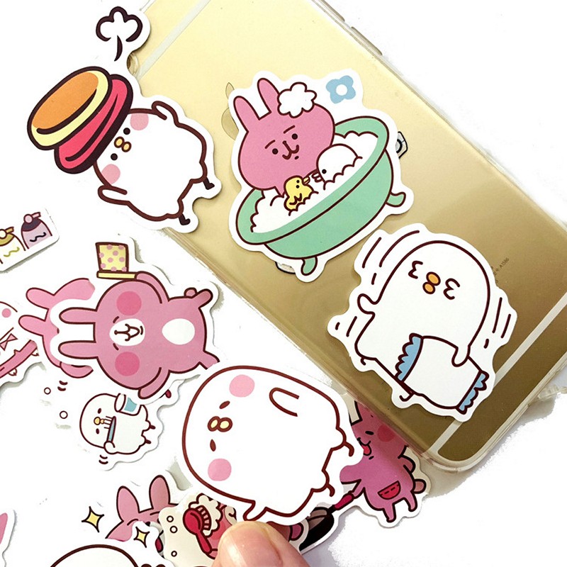 Bộ 35 miếng Sticker hình dán Pink Bunny