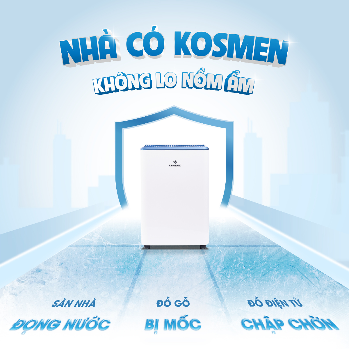 Máy Hút Ẩm Dân Dụng Kosmen KM-12N Công Suất