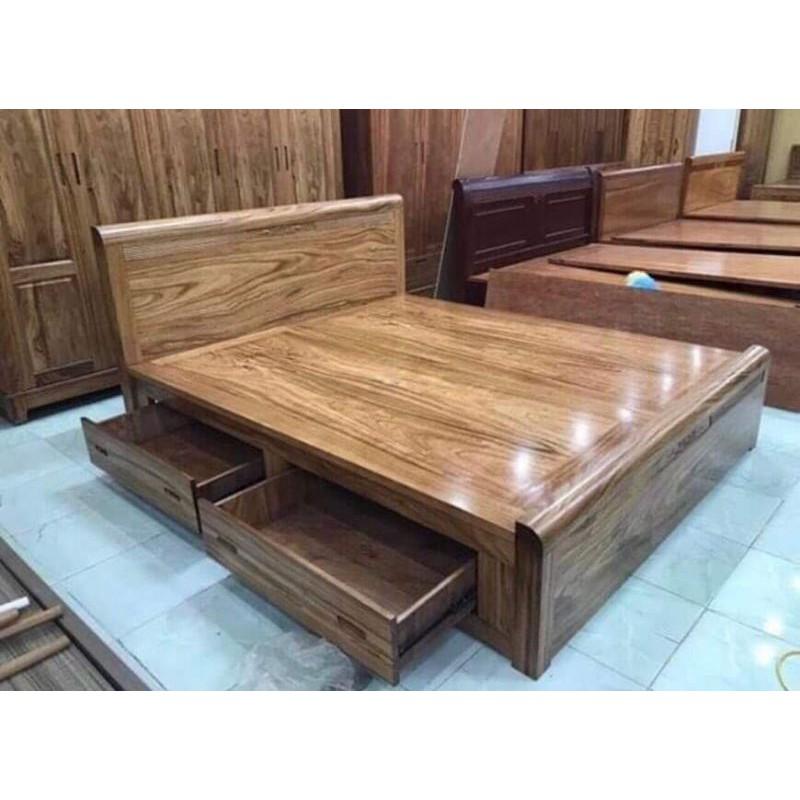 Giường gỗ hương xám