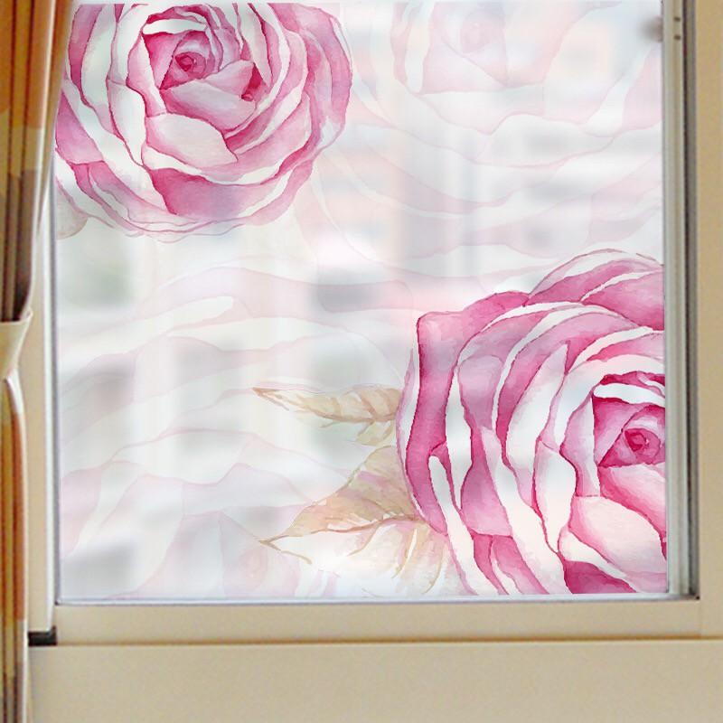 Decal dán kính Cao Cấp - Hoa Hồng quyến rũ