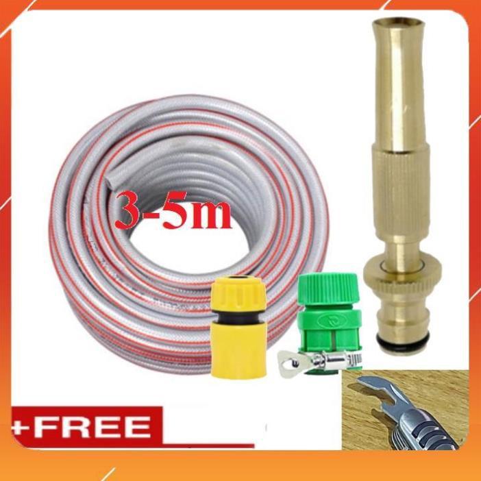 Bộ dây vòi xịt bơm nước tưới rửa , tăng áp 3 lần, loại 3m, 5m 206587 cút sập,nối nhựa vàng+ mở chai