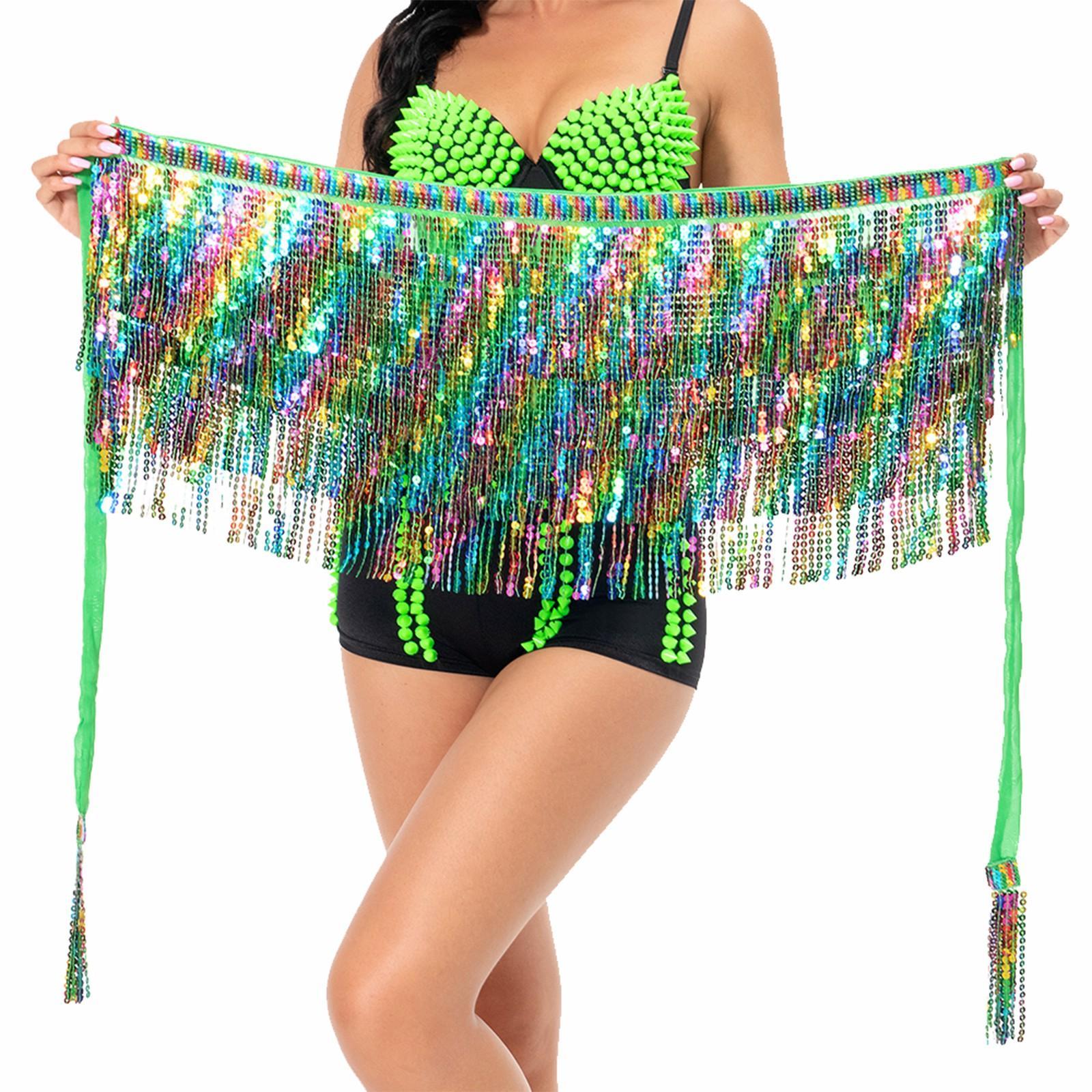Fashion Sequin Skirt Sequin Fringe Skirt for Costume Accessories Party Ballroom Girls