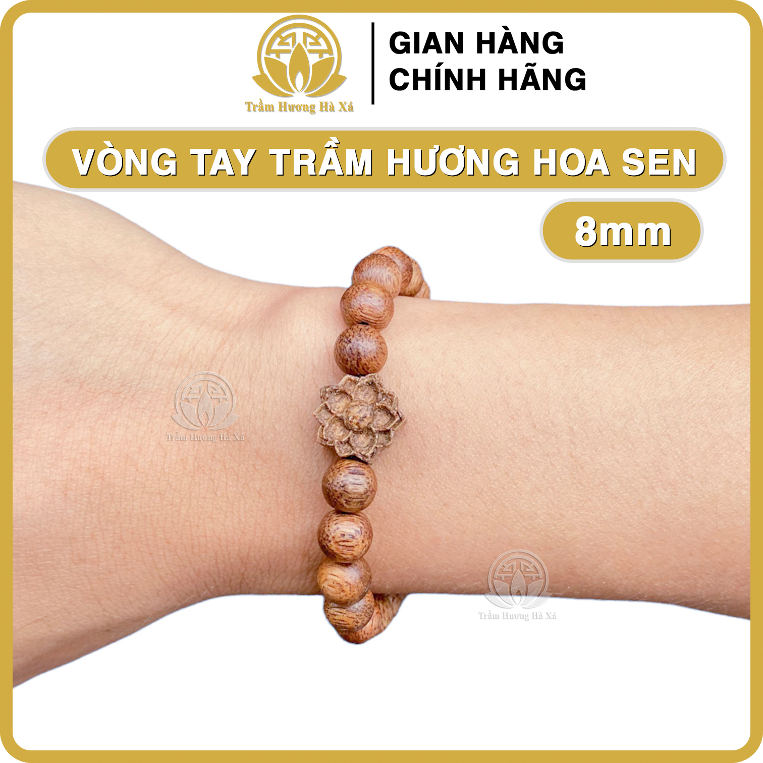 Hình ảnh Vòng tay hoa sen tốc phong thủy trầm hương HÀ XÁ đeo tay nam nữ may mắn tài lộc