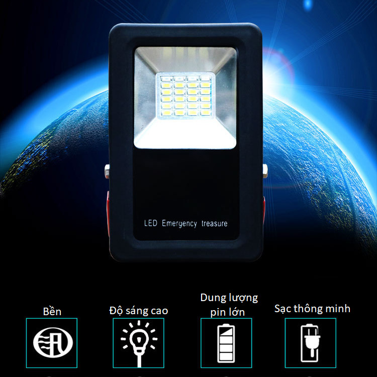 Đèn 24 bóng Led siêu sáng sạc điện