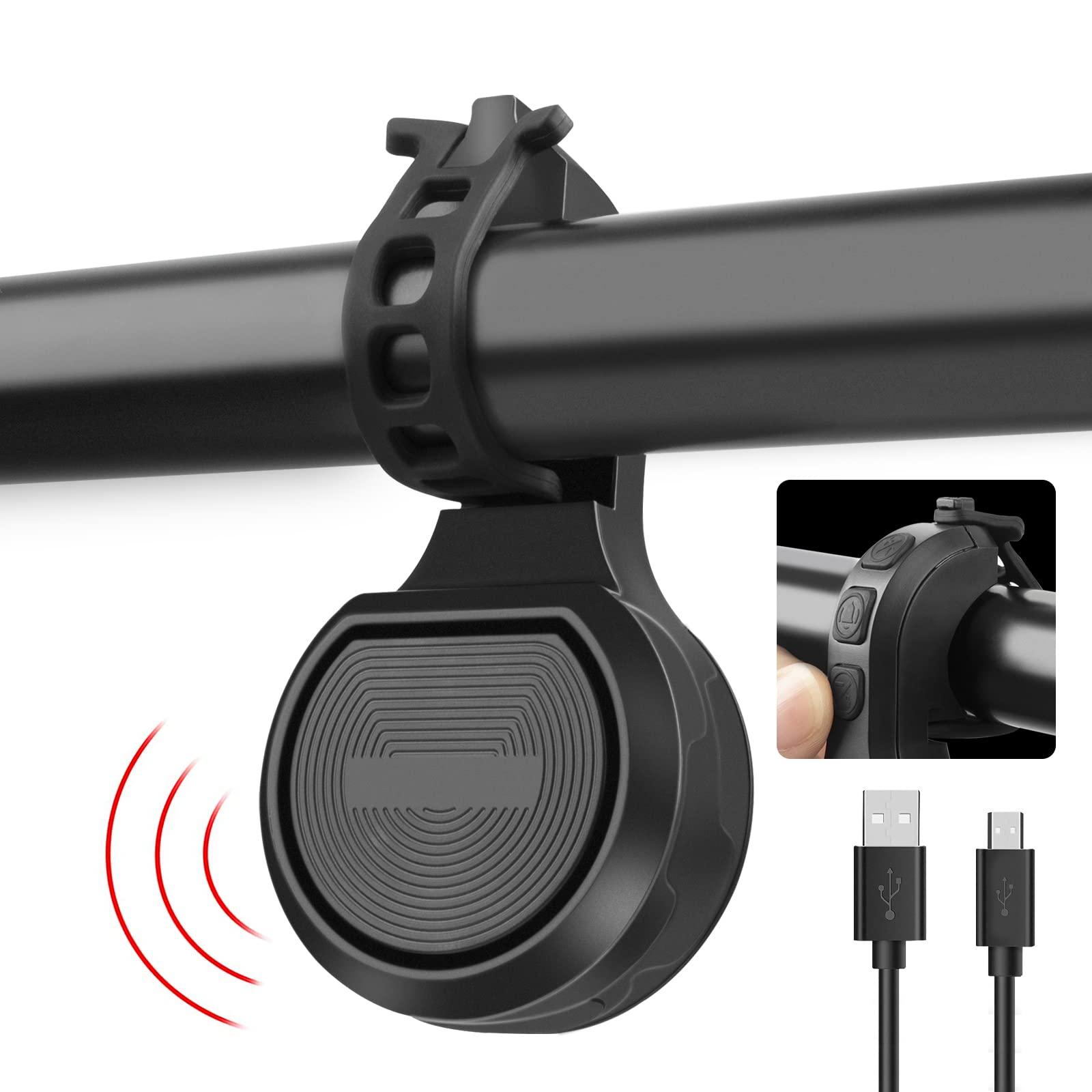 Chuông xe đạp, Chuông xe đạp điện có thể sạc lại USB, Còi xe đạp điện 80-130dB, Chuông xe đạp điện tử, Chuông xe đạp chống nước IPX6 cho MTB Road Bike BMX Scooter