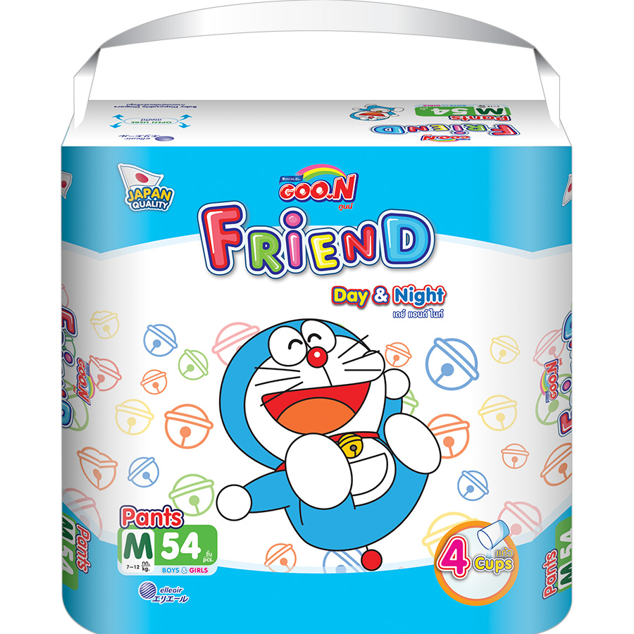 Combo 3 Bịch Tã Quần Goon Friend Doremon Mới Gói Cực Đại M54 (7Kg ~ 12Kg)