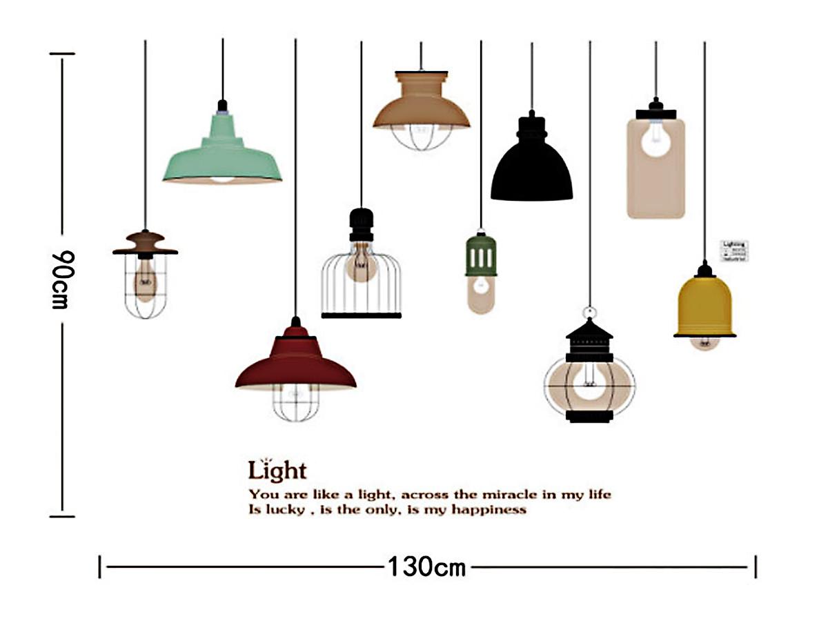 DECAL DÁN TƯỜNG CHÙM ĐÈN LIGHT VÀ BA CÂY XANH - HP519