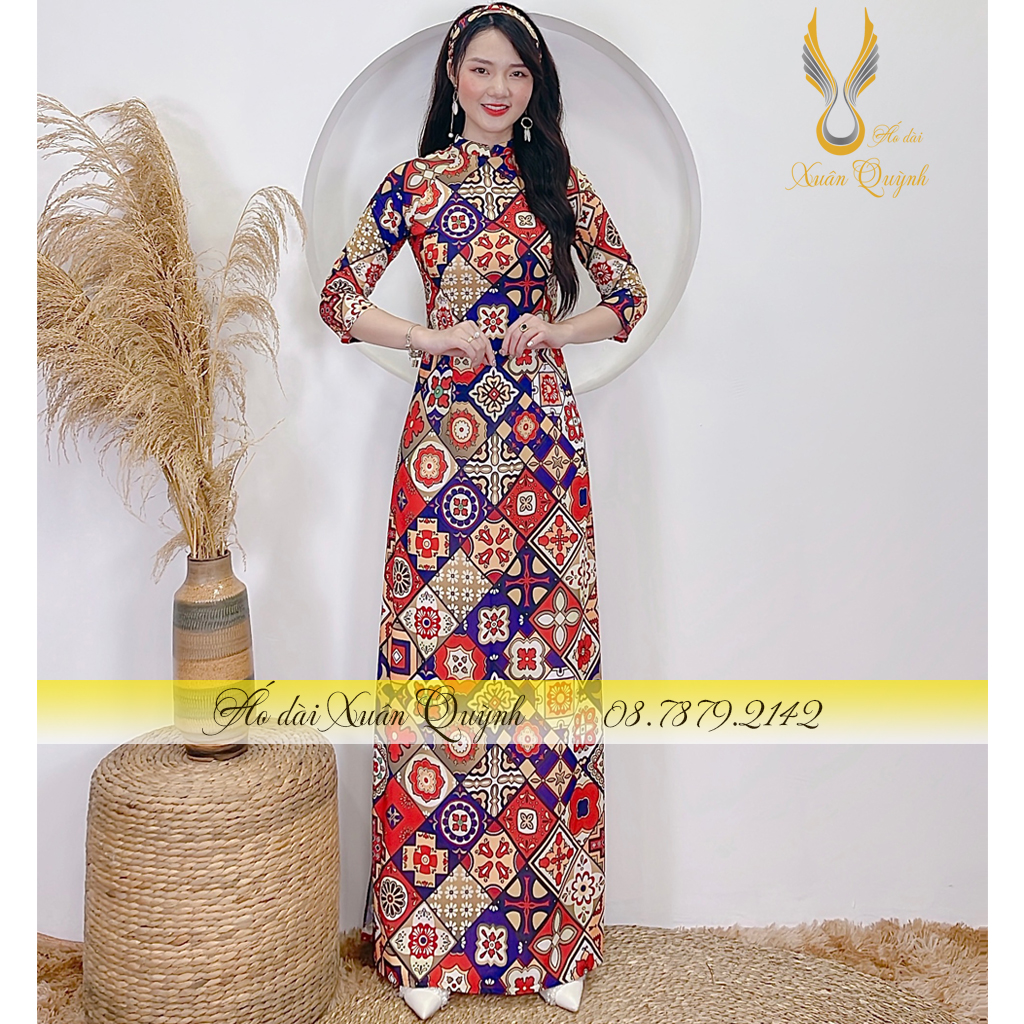 Áo Dài Cô Ba Sài Gòn Retro Duyên Dáng, Sang Trọng, Thanh Lịch Lụa Habutai Cao Cấp K75