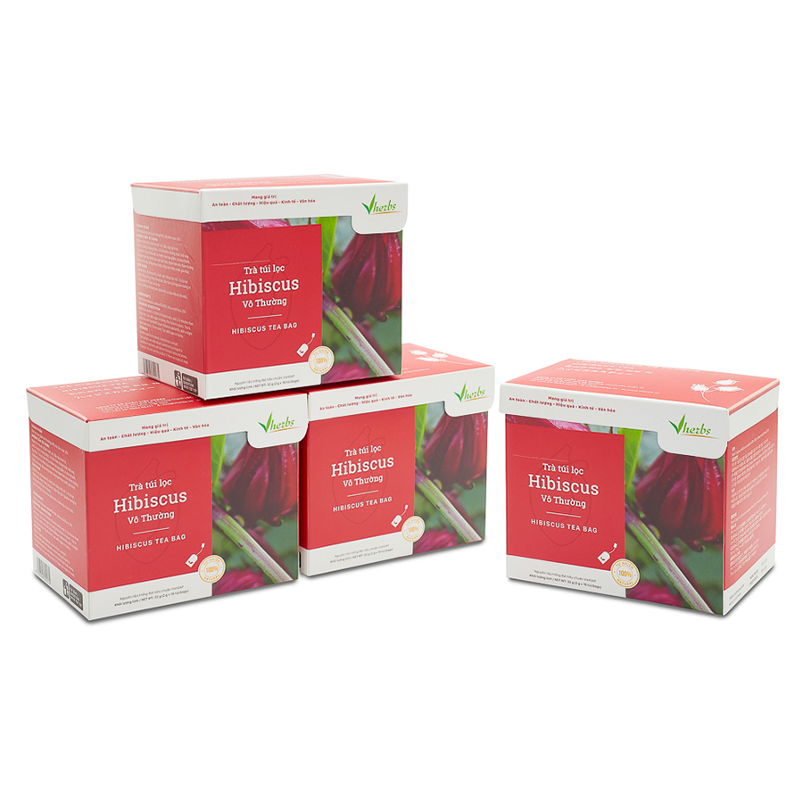 Combo 3 Hộp Trà Hibiscus Vô Thường Vherbs (3 Hộp x 16 Túi)