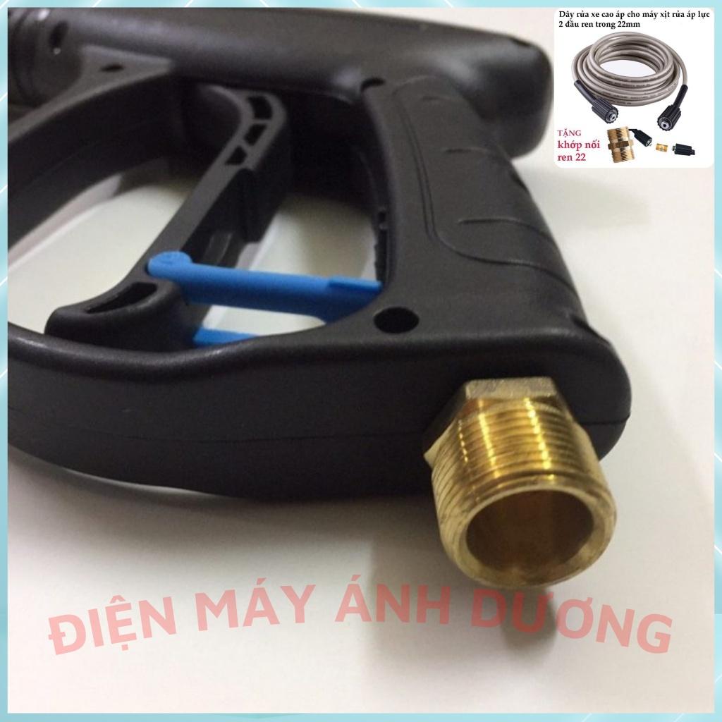 Dây rửa xe cao áp, nối vòi xịt tăng áp lực cấp nước máy rửa xe, rửa sân vườn, 2 đầu ren 22mm