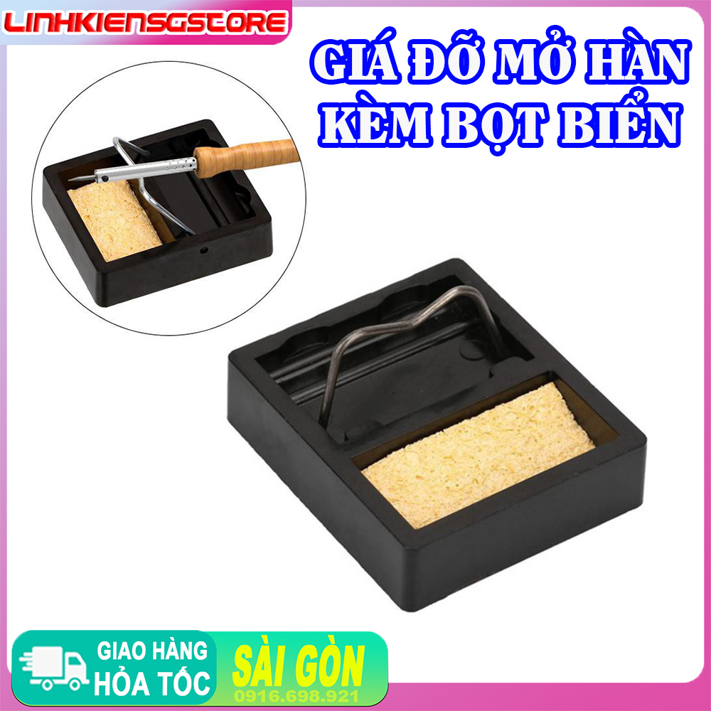 Giá đỡ mỏ hàn kim loại mini ĐA NĂNG kèm miếng bọt biển chịu nhiệt cao Kệ Gác Tay Hàn Mini