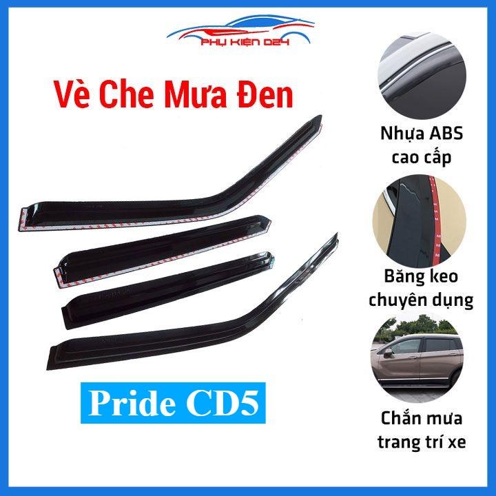 Vè che mưa Pride CD5 vè đen, nhựa ABS cao cấp chắn mưa, cản bụi, trang trí xe hơi