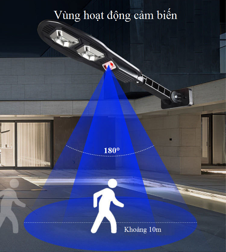 Đèn led năng lượng mặt trời cảm biến ánh sáng, dễ dàng lắp đặt, chuyên dùng ở công viên, sở thú, đường phố có ĐKTX
