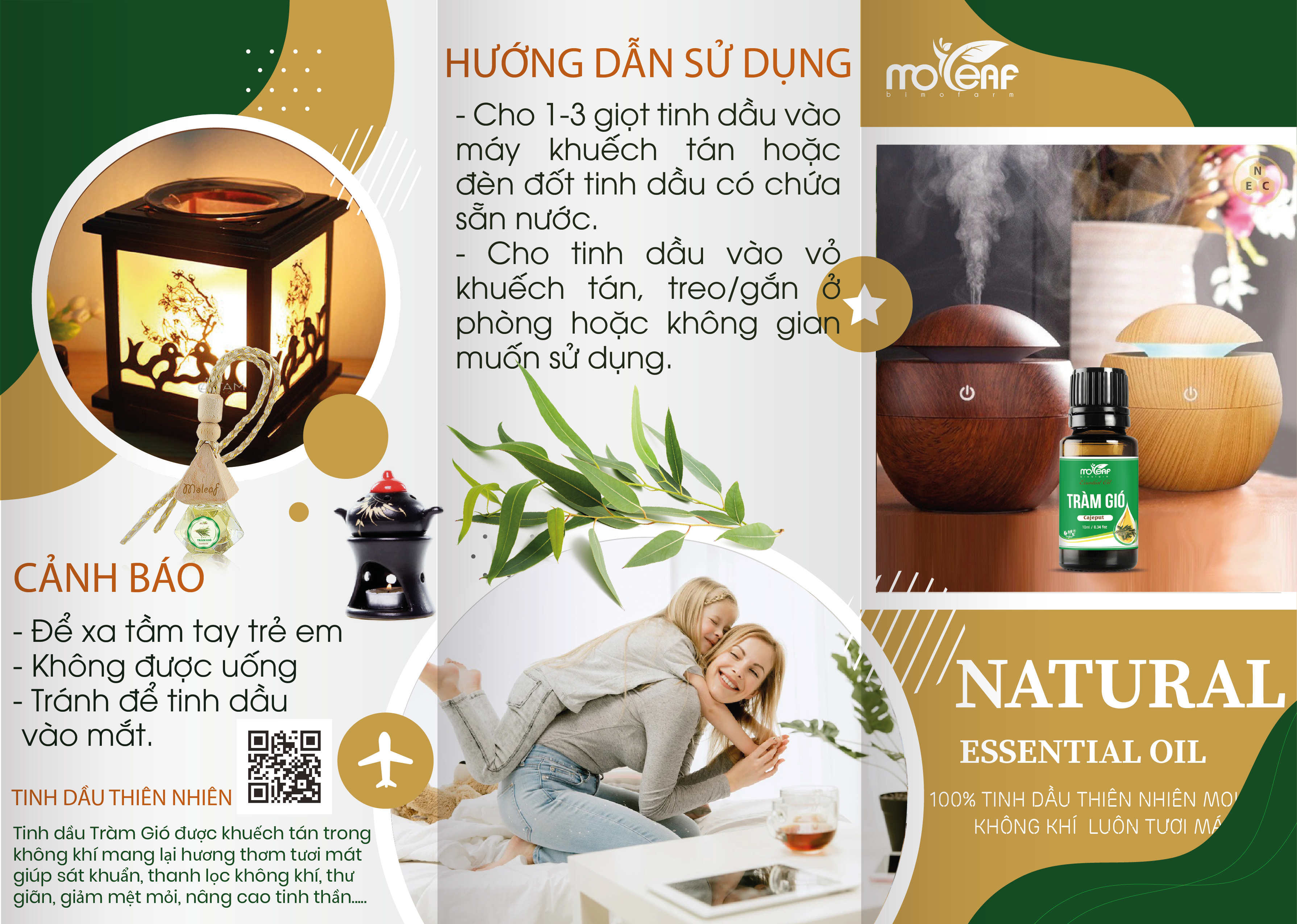 Dây treo tinh dầu Moleaf 7ml, Sả Chanh, Tràm gió, Bạc Hà, Cam Ngọt, Oải Hương, Ngọc Lan Tây, Vỏ Bưởi, Vỏ Quế, nước hoa xe ô tô, tủ quần áo, phòng khách, nhà bếp