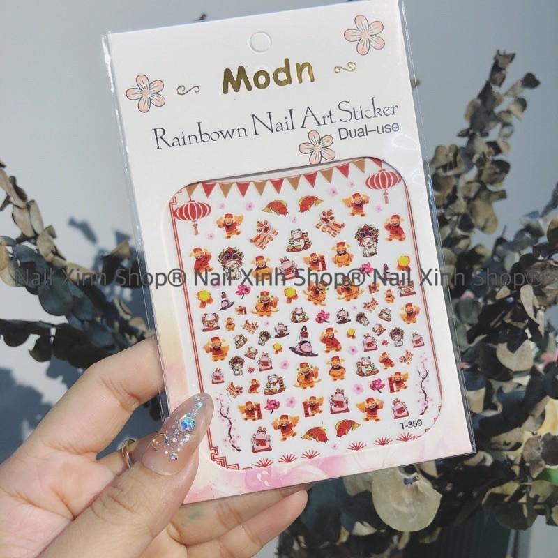 Sticker Tết Nguyên Đán 2021 - Sticker thần tài / mèo thần tài / tân sửu - sticker dán móng