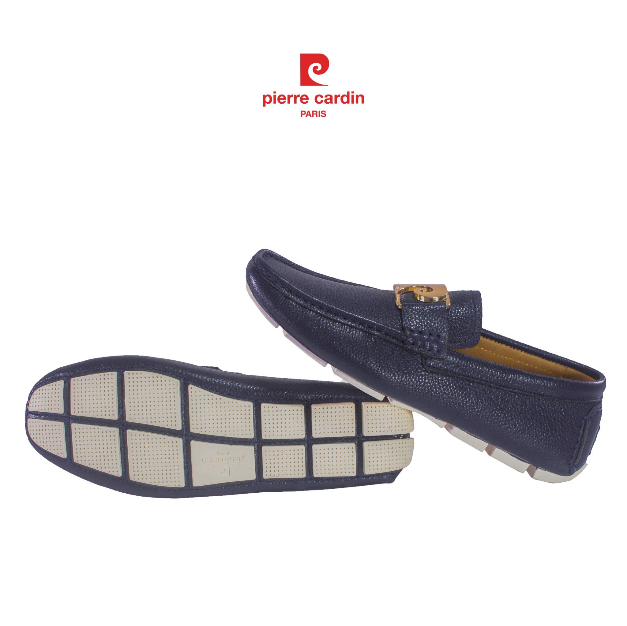 Giày lười da nam cao cấp Pierre Cardin thiết kế logo sang trọng, ấn tượng, kiểu dáng ôm gọn chân giúp thoải mái - PCMFWL 520