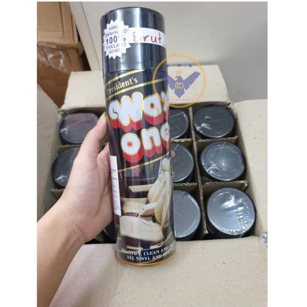 COMBO 2 chai xịt đánh bóng vệ sinh da ghế xe ô tô, nhựa, nội thất Wax One - Thái Lan 450ml