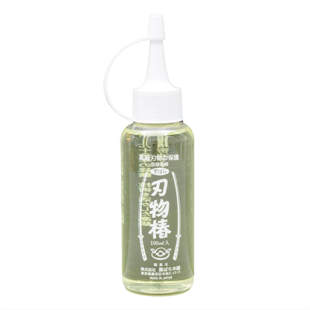 Dầu Chống Gỉ Sét Dao , Kéo Và Dụng Cụ Nhà Bếp Kurobara Hamono Chiết Xuất Hoa Trà 100mL (Combo Dầu Và Set 24mL)