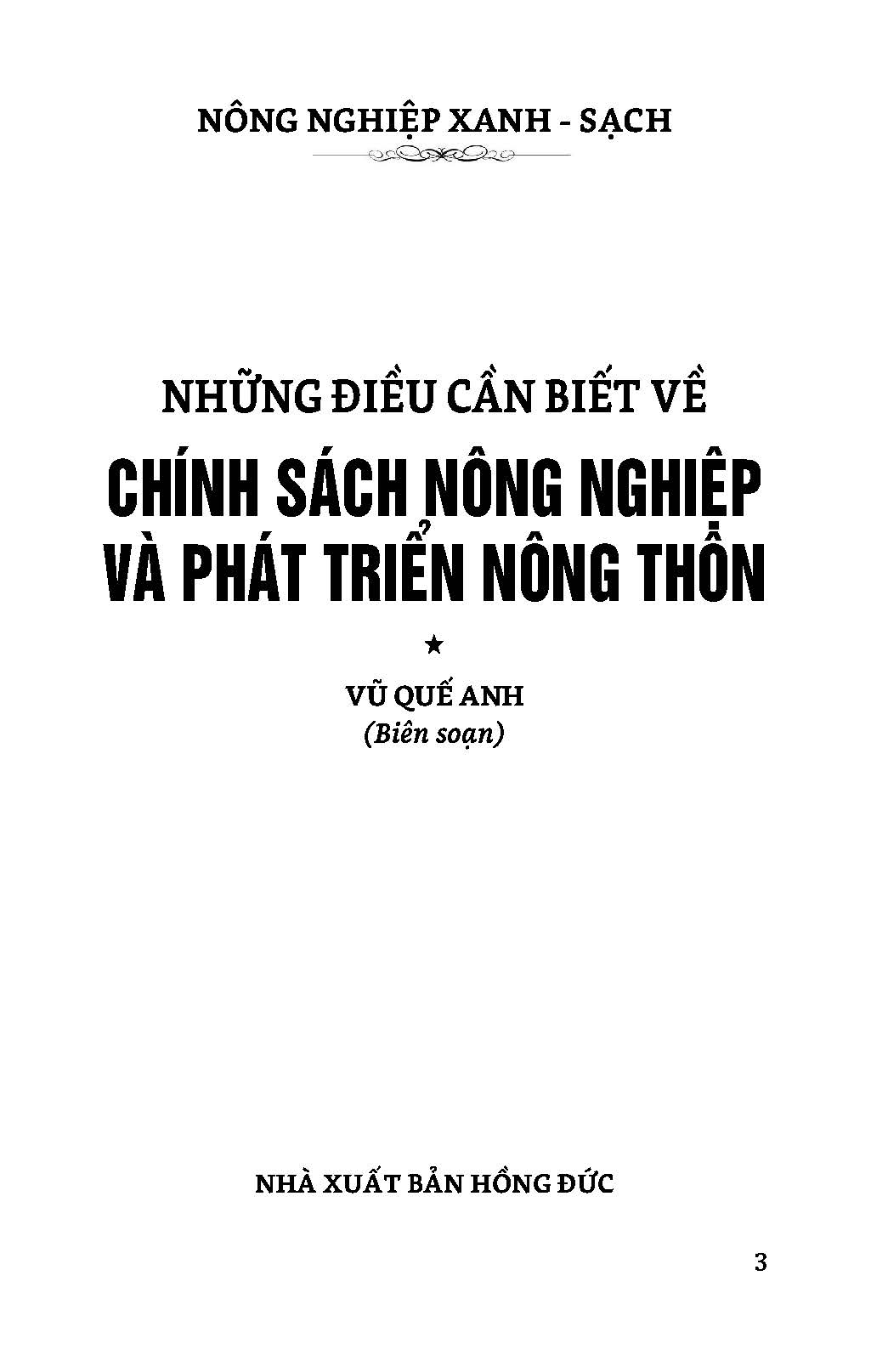 Nông Nghiệp Xanh Và Sạch - Những Điều Cần Biết Về Chinh Sách Nông Nghiệp Và Phát Triển Nông Thôn