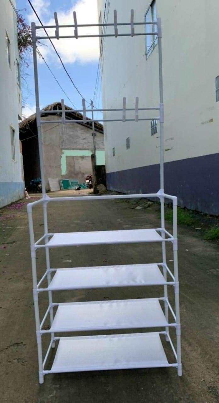 KỆ ĐỂ GIÀY DÉP KÈM MÓC TREO QUẦN ÁO ĐA NĂNG