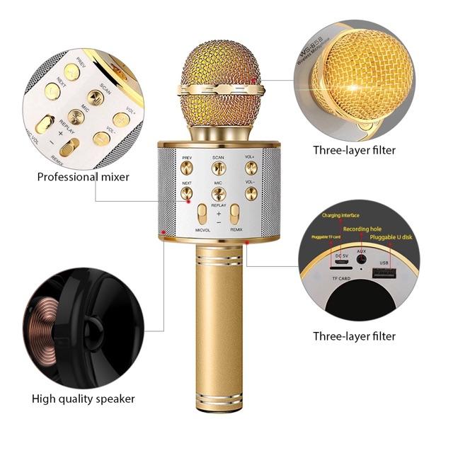 Micro karaoke kết Nối Không Dây Bluetooth WS858